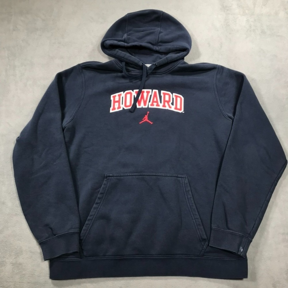 Nike Jordan Howard University Hoodie Sweatshirt Men's Large Blue Bison HBCU